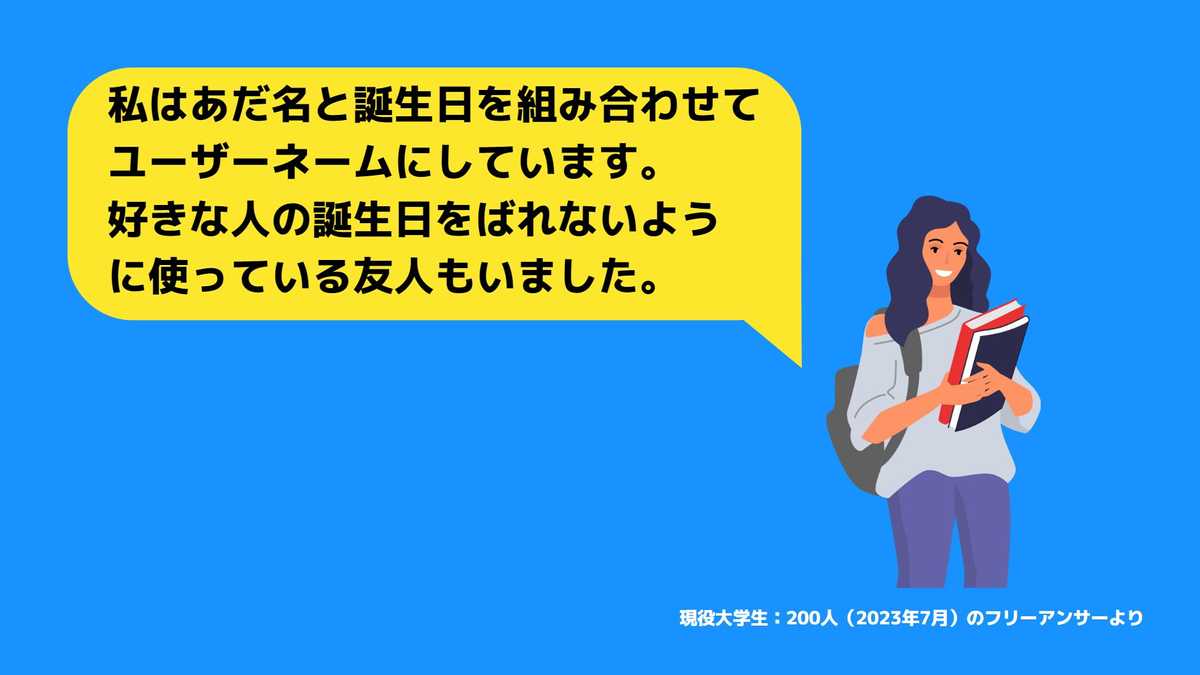 あなたのユーザーネームの由来を教えてください。
